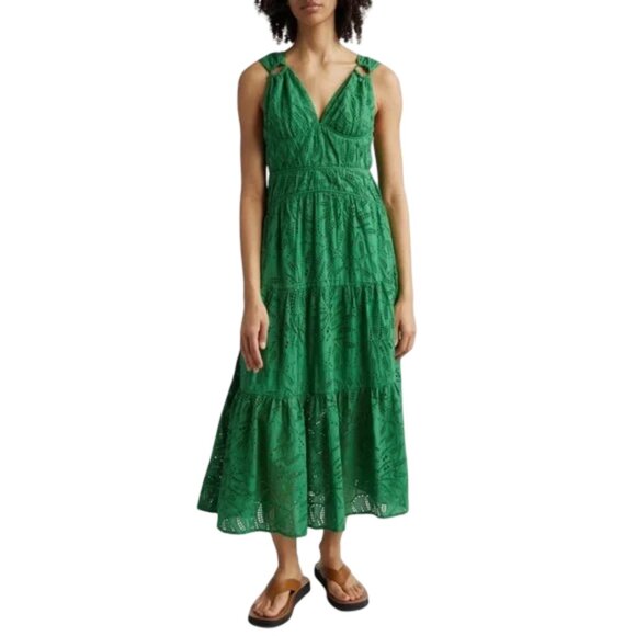 green emerald velvet dress Miranda Dark Green Belt Buckles Maxi Dress main image 1